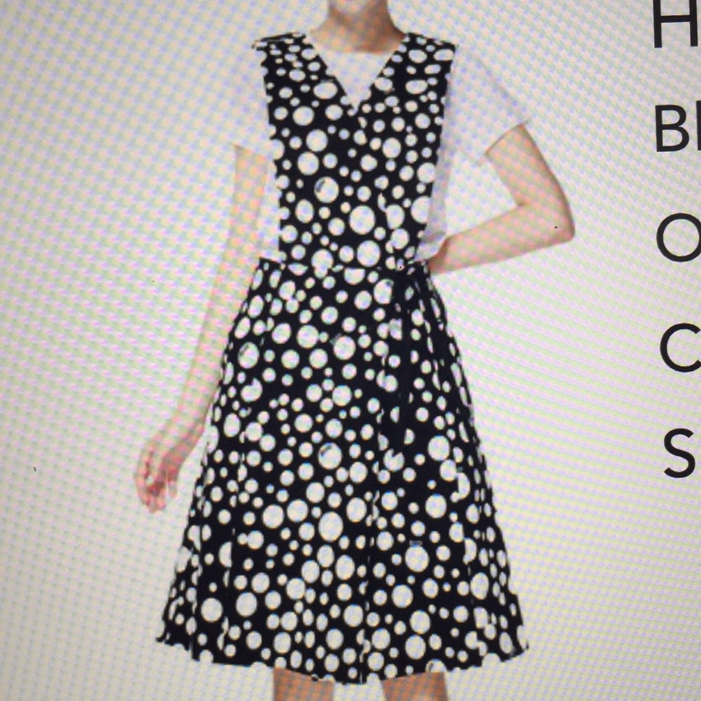 Black cotton-blend polka dots statement overall